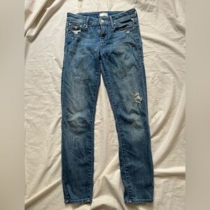 Mother The Looker Crop Denim Jeans Graffiti Girl SZ 25